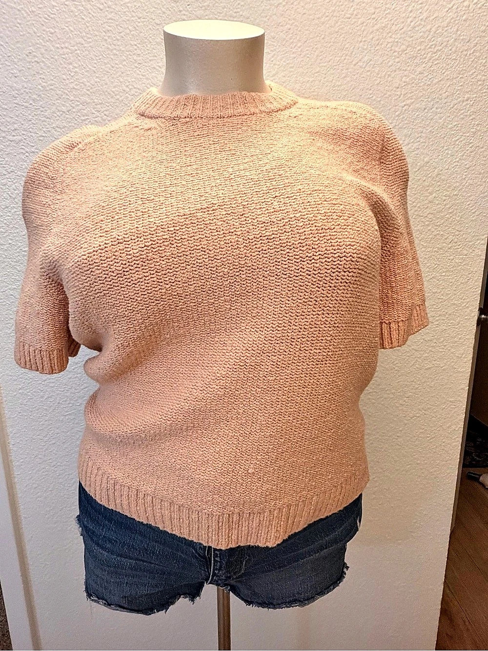 Abercrombie & Fitch Short Sleeve Sweater in Pink Size Large Like New